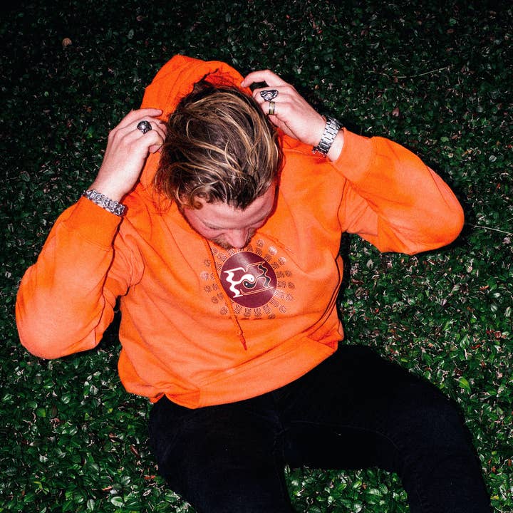 Flow Era Texas Orange Bleached Hoodie - Streetwear Hoodie for wholesale by Flow Era
