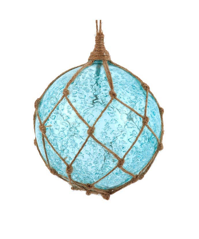 Kurt S. Adler, Inc. - Wholesale Ornament - 100MM BLUE GLASS BUOY BALL W/NET