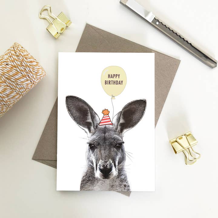 Happy Birthday Kangaroo Cards for wholesale by My Lovely Pets Design