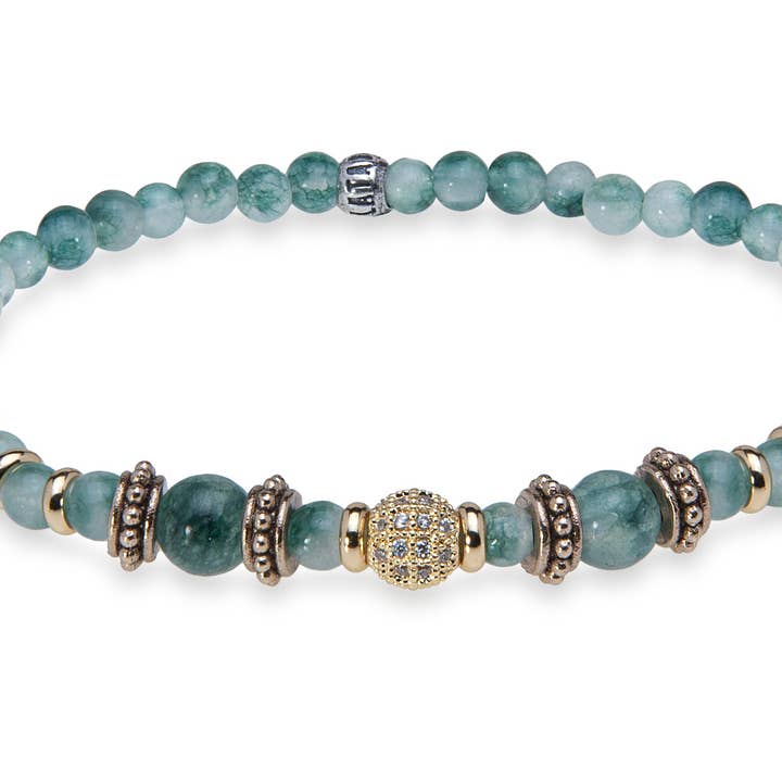 Bronze-, agat- og zirkoniarmbånd Yulai for engroshandel hos PLATADEPALO