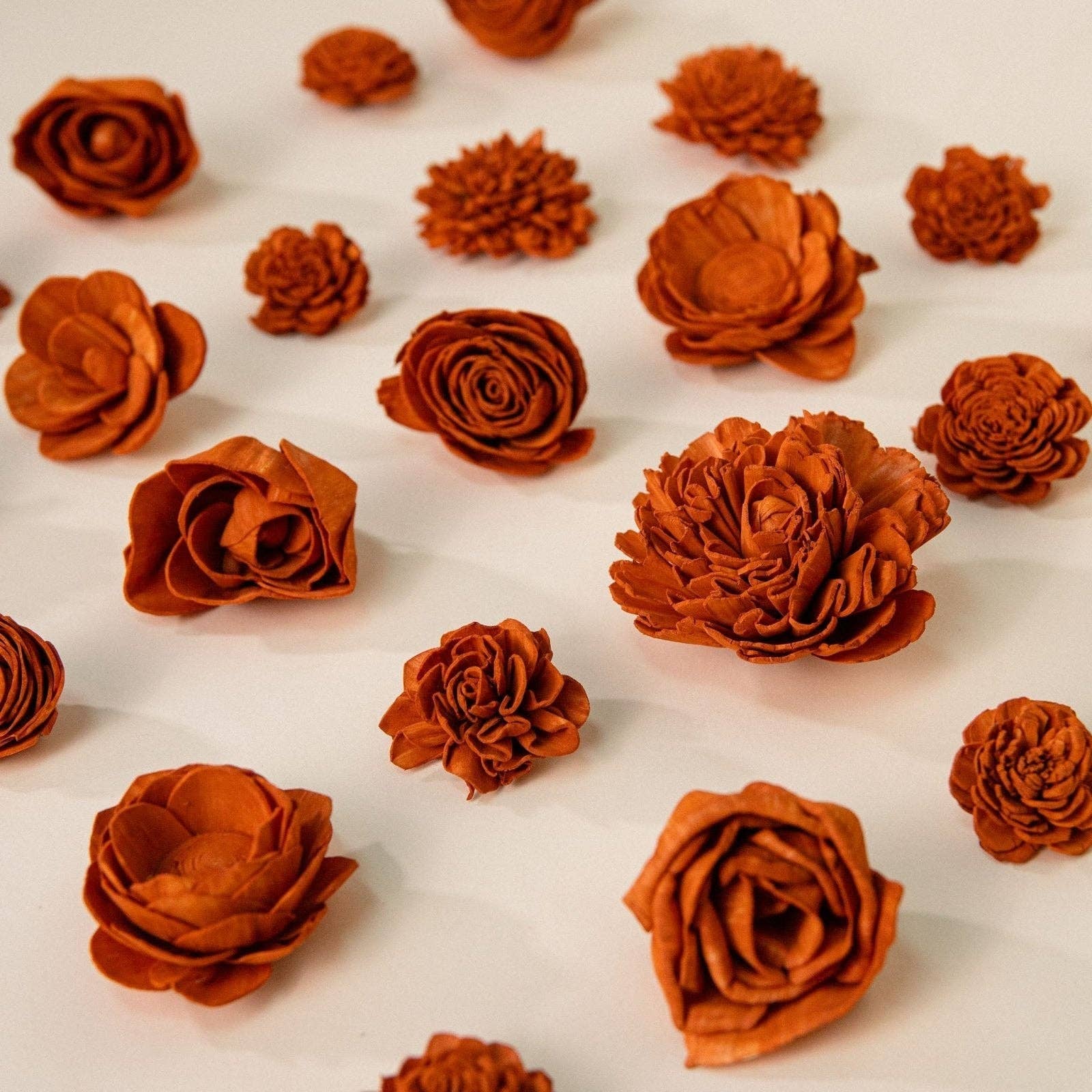 Sola Wood Flowers - Wholesale Artificial Flowers - 25-Pack of Terracotta-Colored Mixed Flowers1