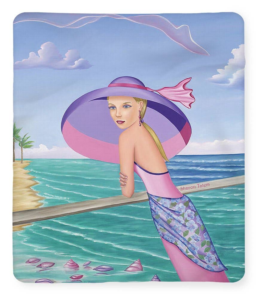 Sharon Tatem Fashion LLC - Wholesale Throw Blanket - Palm Beach Purple - Blanket2