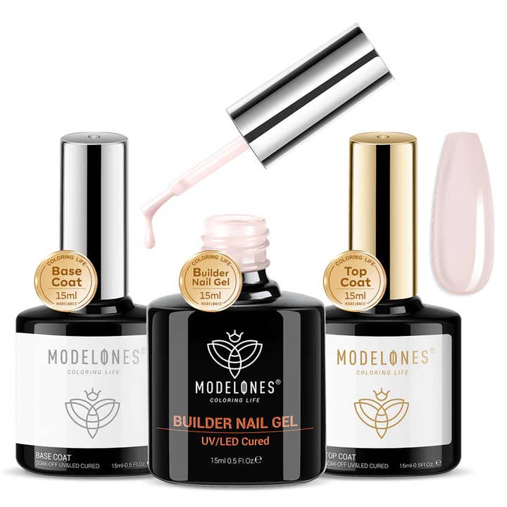 Modelones - Wholesale Nail Polish Set - 8-In-1 Multi-Functional Builder Nail Gel Top & Base Coat Set
