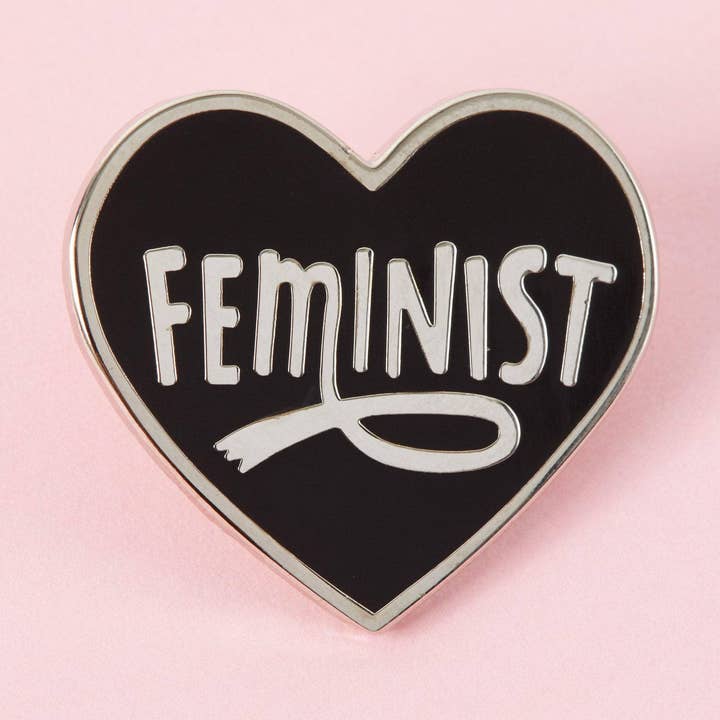 Punky Pins - Wholesale Lapel Pin/Button - Feminist Heart Black Enamel Pin - Limited Edition0