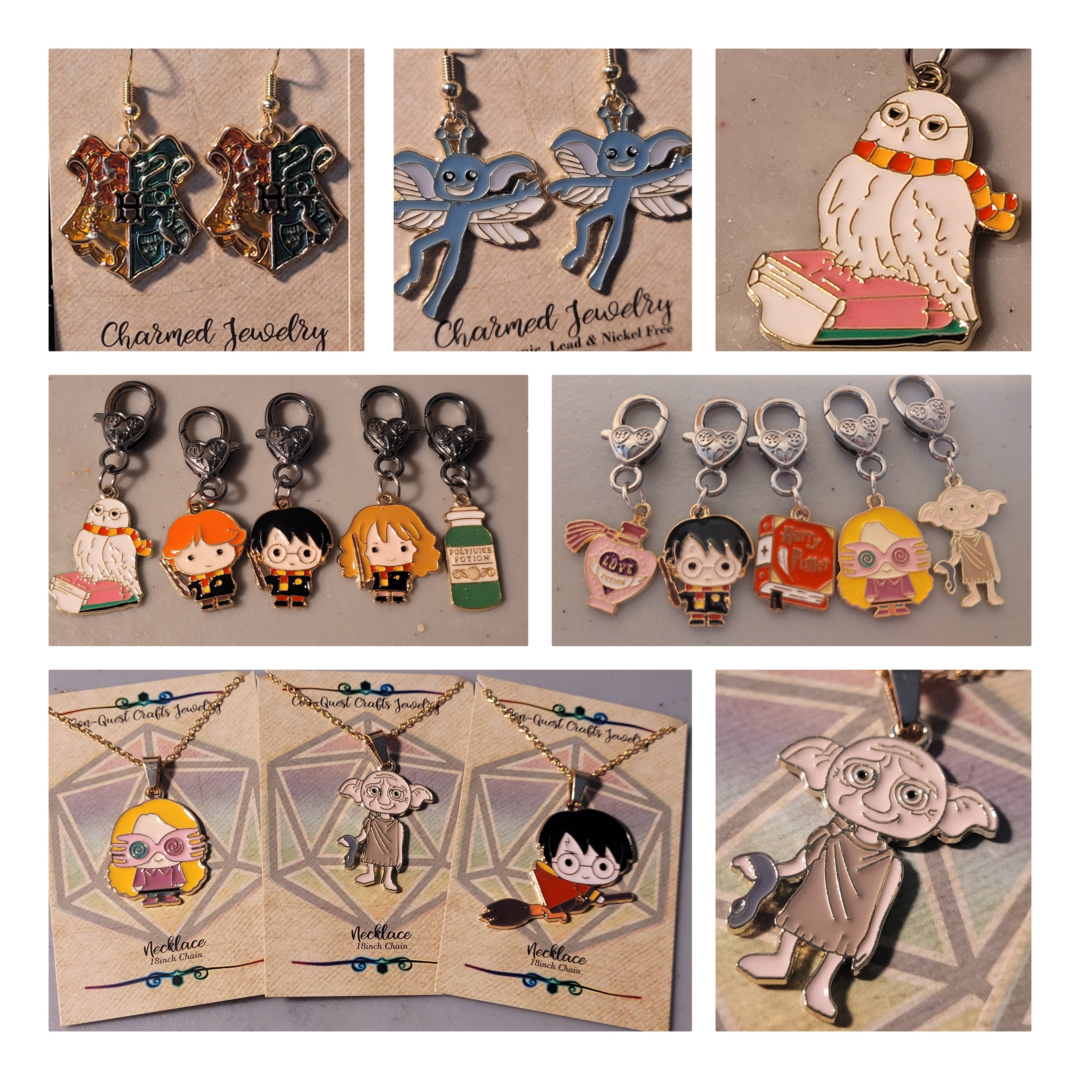 Con-Quest Crafts - Wholesale Jewelry Set - Harry Potter inspired Earrings, Necklaces & Zipper Pulls4