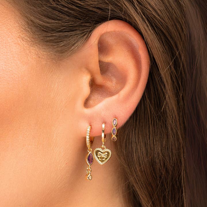 Gold Earrings Isolde purple for wholesale on Faire1