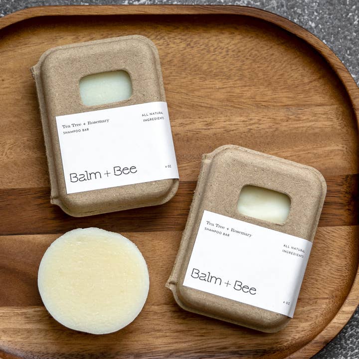 Tea Tree + Rosemary Shampoo Bar for wholesale by Balm and Bee Apothecary