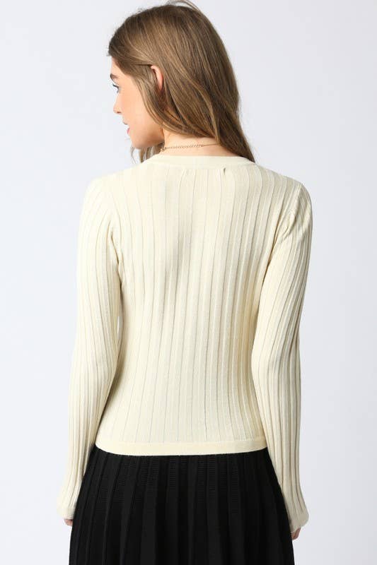 Olivaceous – Top de malha - Mulher por atacado – Top de Malha com Botões Haley4