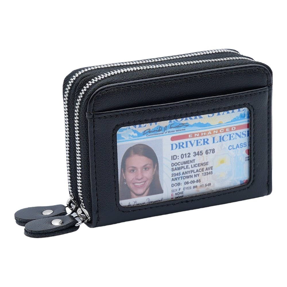 American Leather Goods - Wholesale Wallet - Women's - Leather Credit Card Holder with Zipper, Wallet for Women2