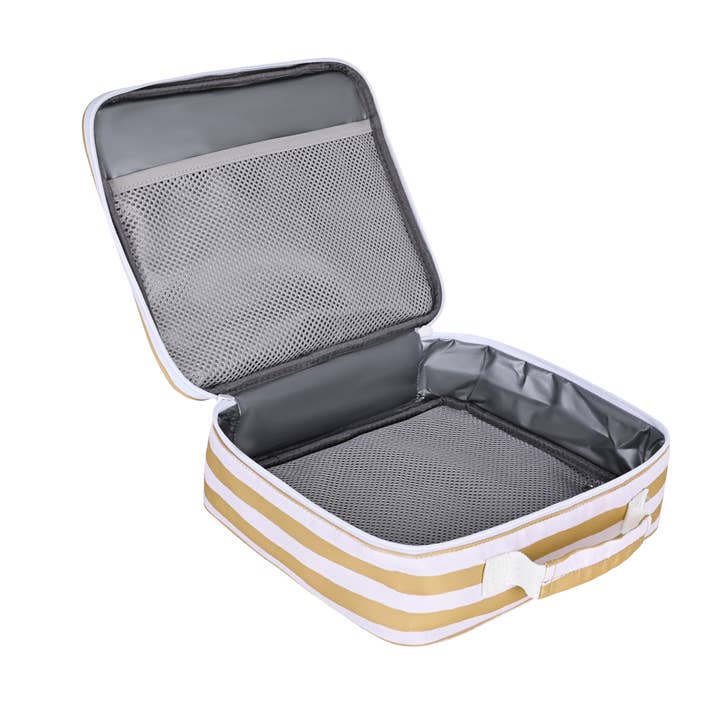 Kinnder - Wholesale Lunch Bag/Box - Kids - Mustard Stripe Mini Insulated Lunch Bag