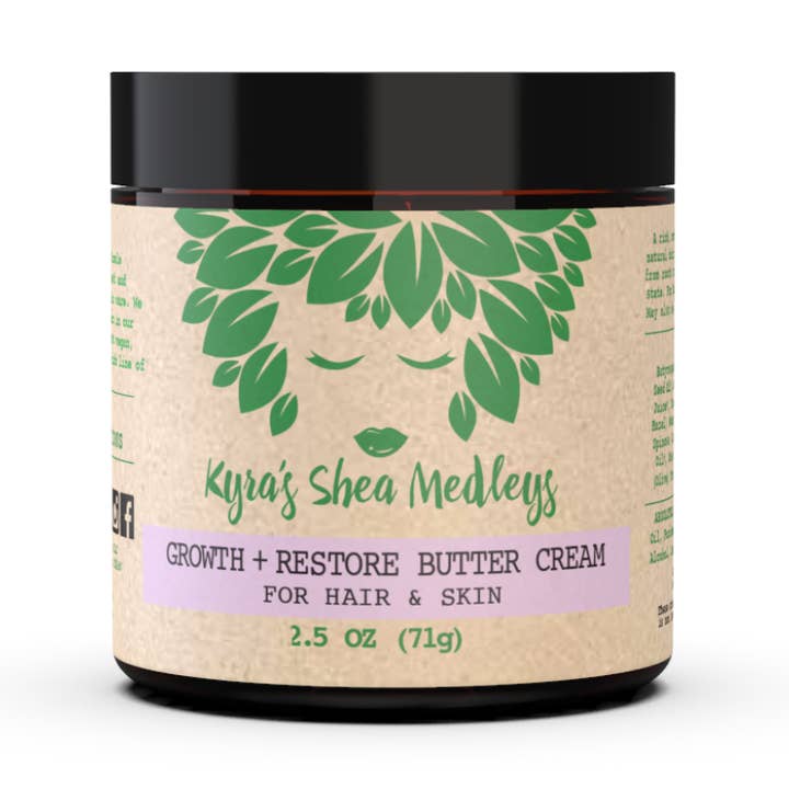 Growth + Restore Butter Creme für Haut & Haar für den Großhandel von Kyra's Shea Medleys