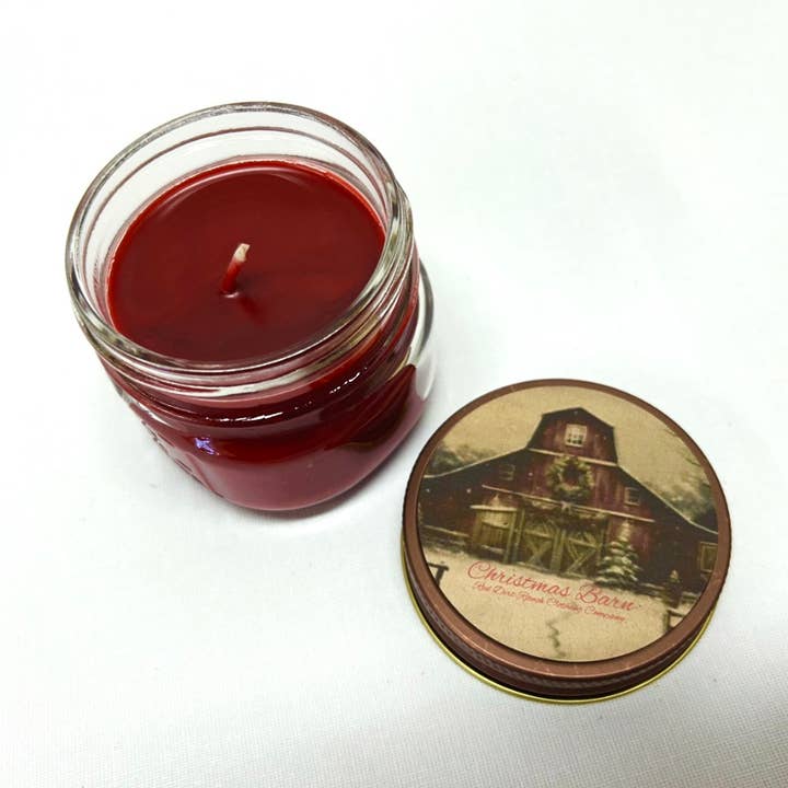 Red Dirt Ranch Clothing Company - Wholesale Jar/Filled Candle - Candle Vintage Christmas Barn Mason Jar 1