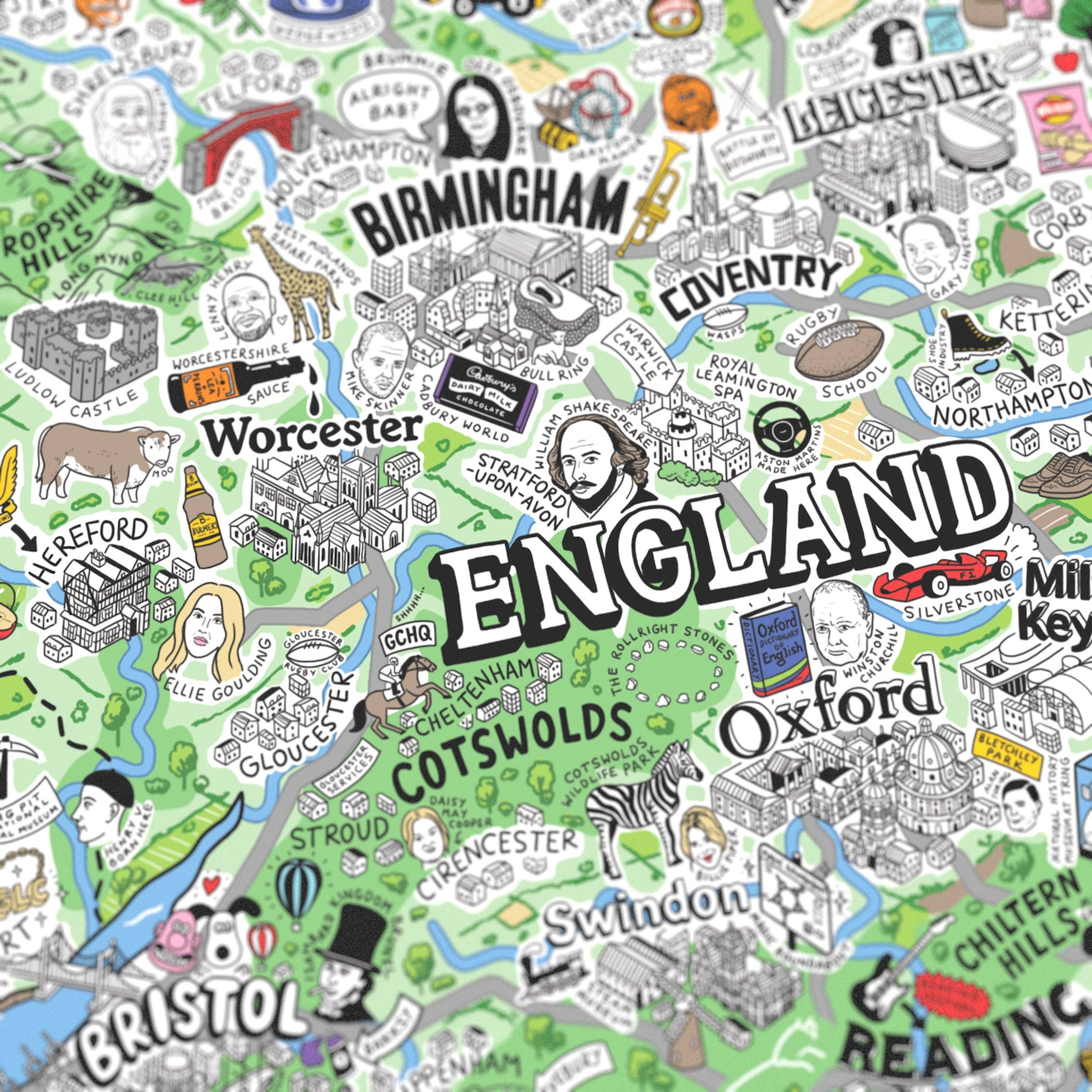 Evermade – wholesale Art print – Hand Drawn Map of Great Britain & Ireland Art Print26