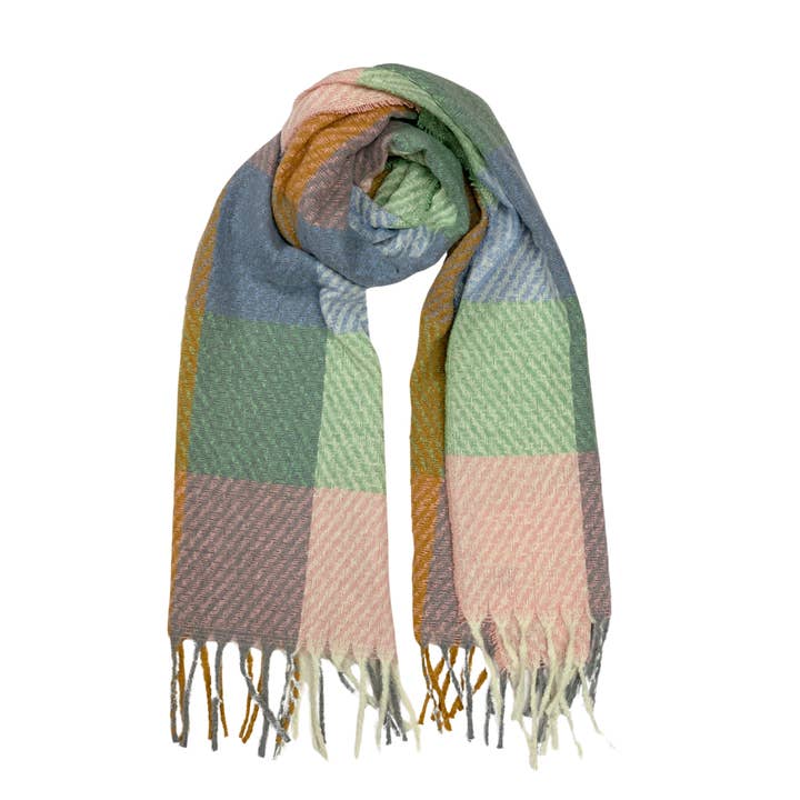 Colourblcok Zigzag Print Winter Scarf for wholesale by Lili Scarves