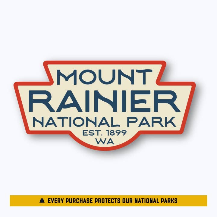 Deadwood Badge Sticker | Mount Rainier National Park Vintage for wholesale by Rainier Watch Supply Co
