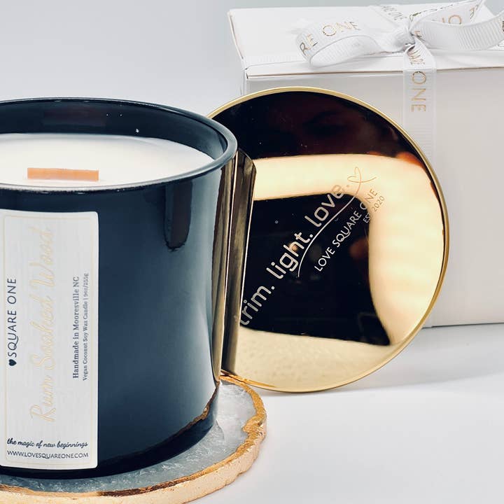 Rumsoaked Wood Candle 2025 for wholesale by Love Square One