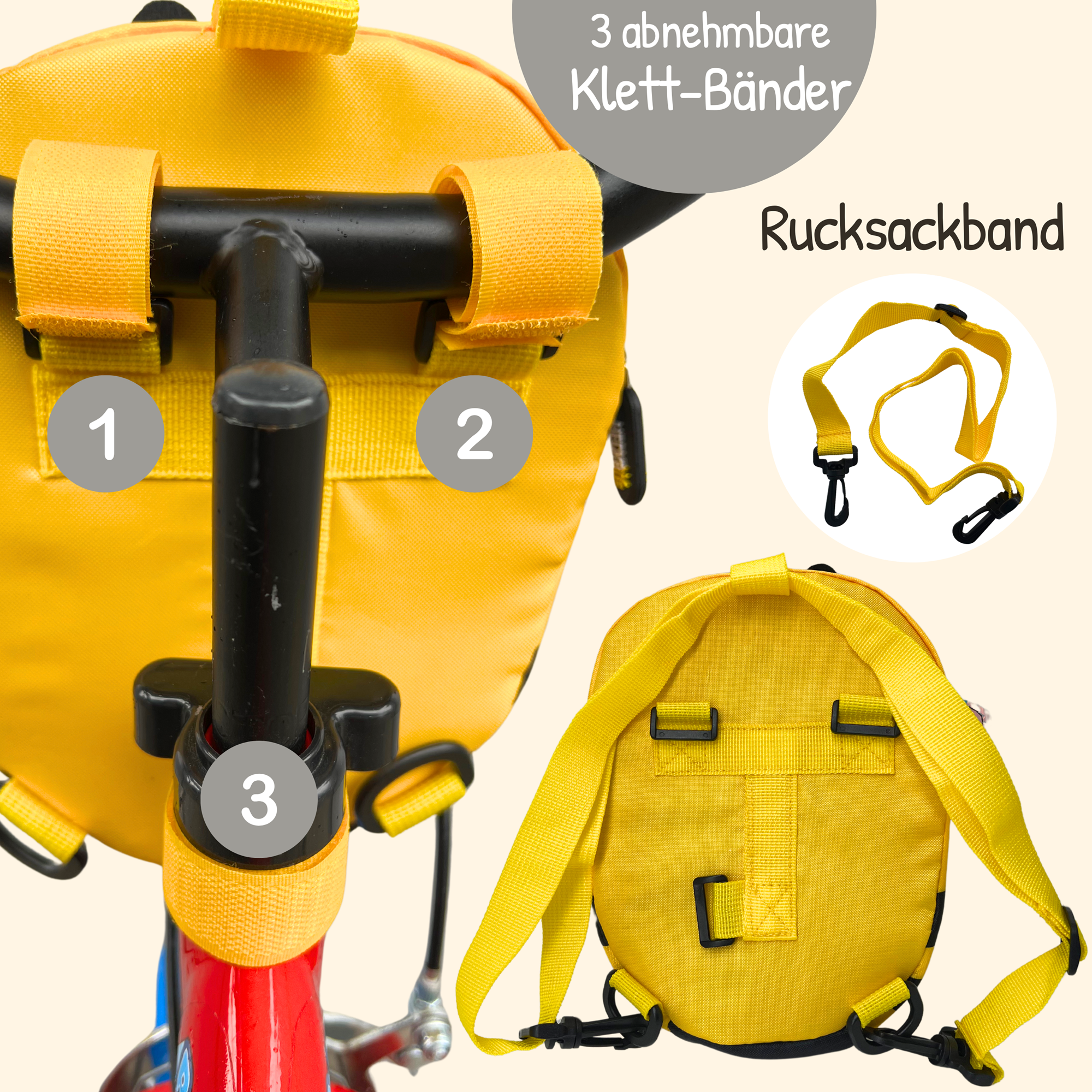 HECKBO - Wholesale Backpack - Kids - 2 in 1 Bicycle Bag & Backpack - Bee2
