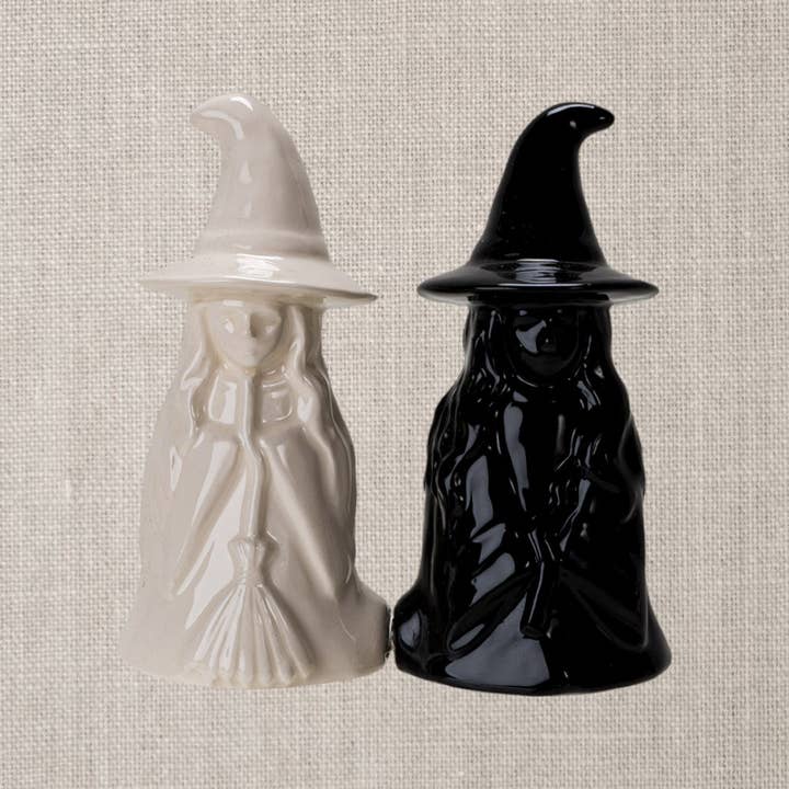 White Witch, Black Witc,h Salt and Pepper Shaker Set for wholesale by Pacific Trading