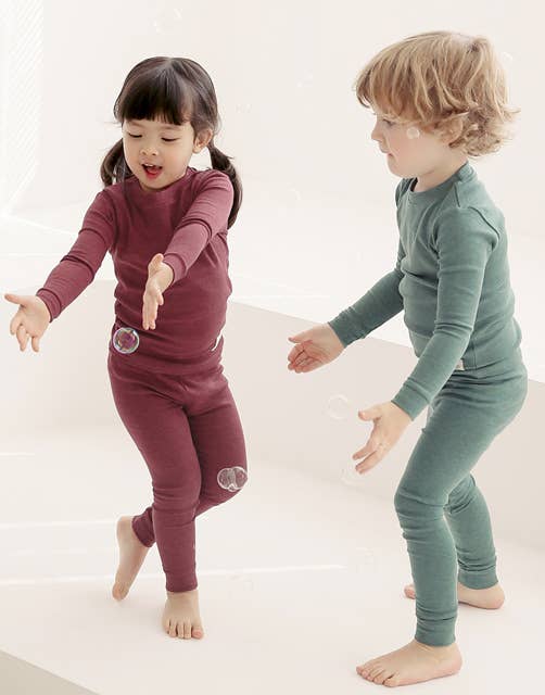 New Melange Red Long Sleeve PJs for wholesale on Faire4