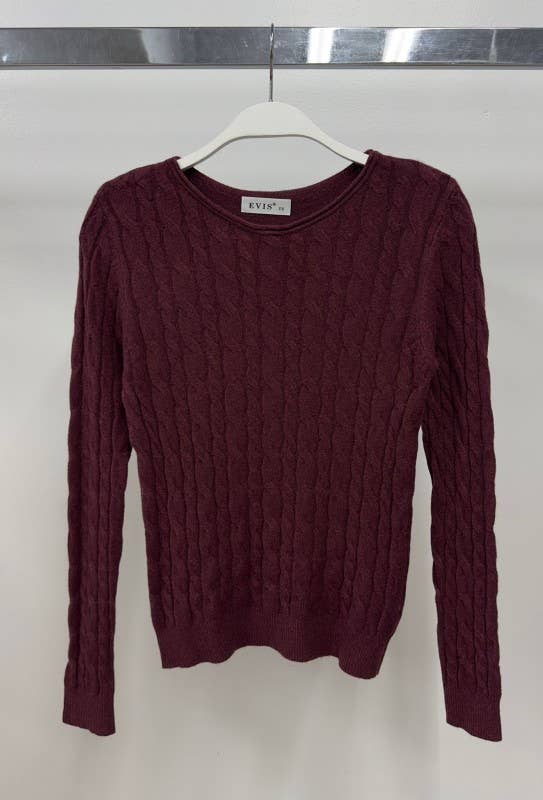VENTI6 - Wholesale Knit Top - Women's - LONG SLEEVE CABLE KNIT TOP (J151)10