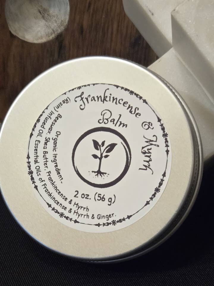 Baume d'encens et de myrrhe pour la vente par Radiant Roots Herbs and Wellness