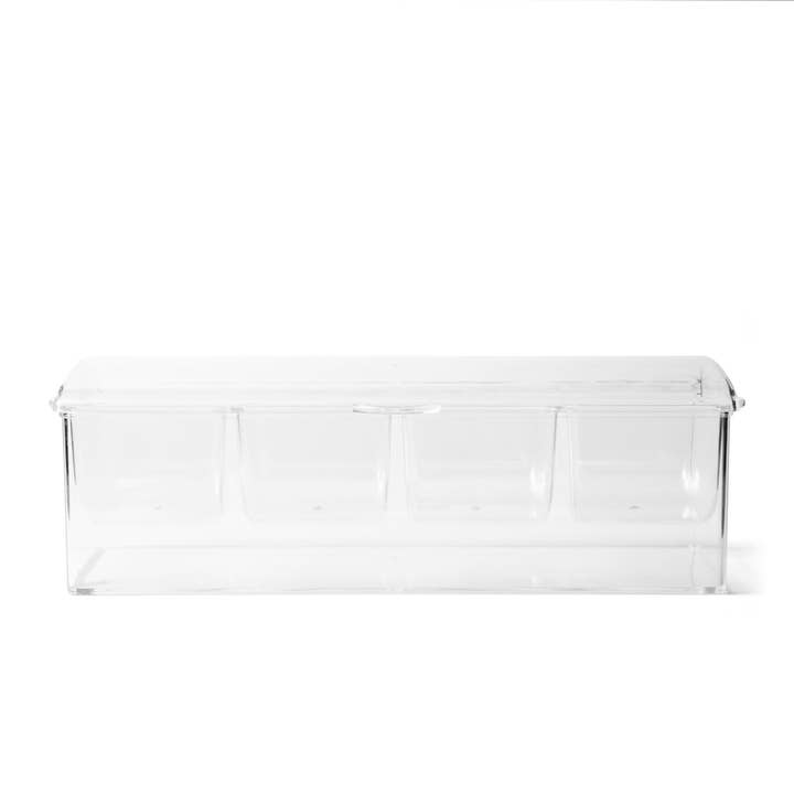 Fox Run Brands – Bandeja de servir por atacado – Caixa e bandeja de guarnição Outset Clear Bar, 6,5" x 16,25" x 5"5