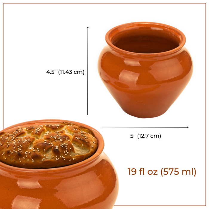 STP - Wholesale Ramekin - Set of 3 Natural Clay Stoneware Pots w/ Oven Fork 0.5-Qt ea6