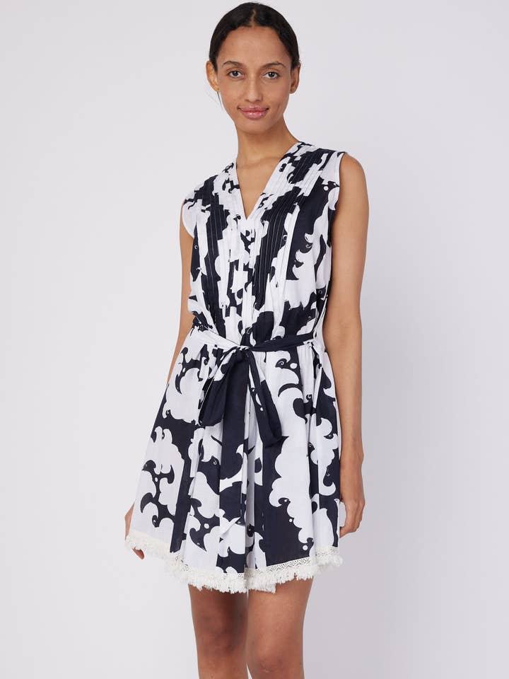 ModaPosa - Wholesale Dress - Women's - Felice Resort Spring Summer Dress Black White Spring