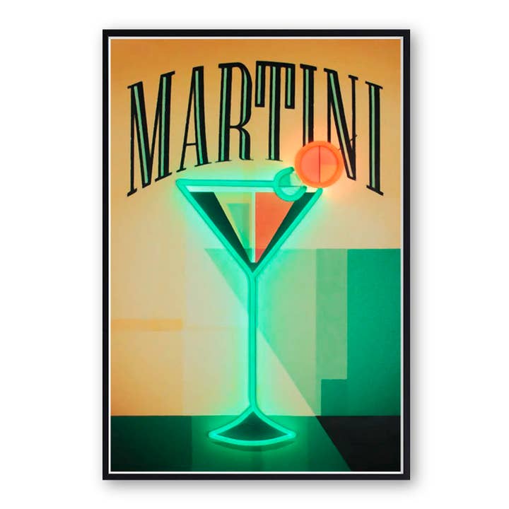 Quadro Bar Restaurante Neon Martini a bateria por atacado de Woooow Arte