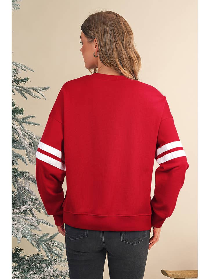 Aapparella - Wholesale Shirt - Women's - Striped Detail Drop Shoulder Oversized Sweatshirt | S-XL39