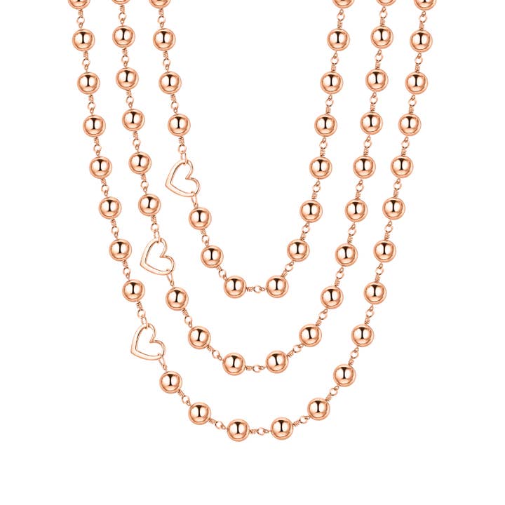 Colar de contas em hematita c/ fecho magnético ouro rosa por atacado de Rejected Hearts Club