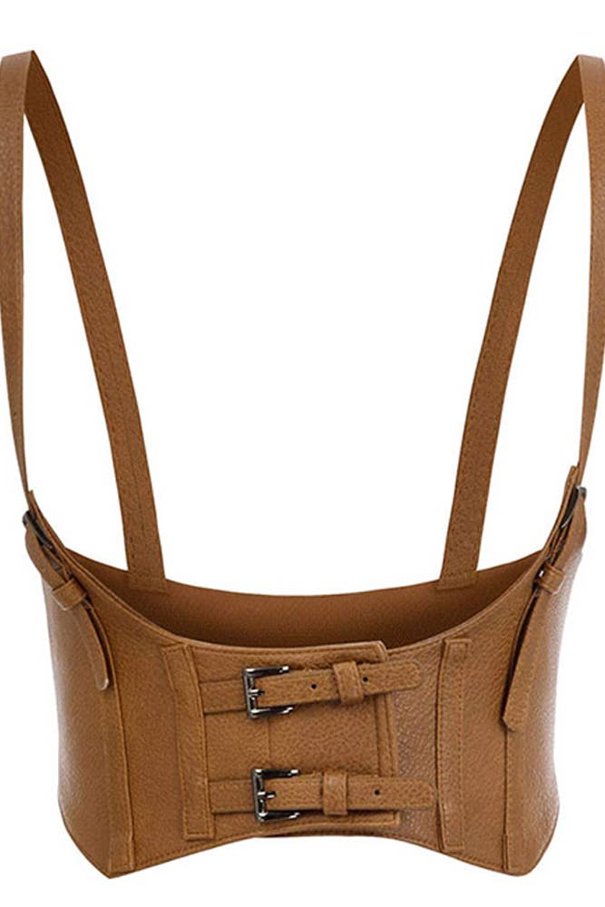 UNISHE - Wholesale Corset - Women's - Spaghetti Buckle Leather Corset YDL0237