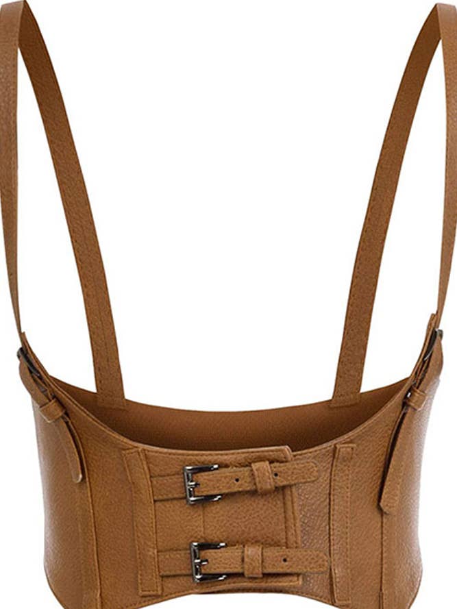 UNISHE - Wholesale Corset - Women's - Spaghetti Buckle Leather Corset YDL0237