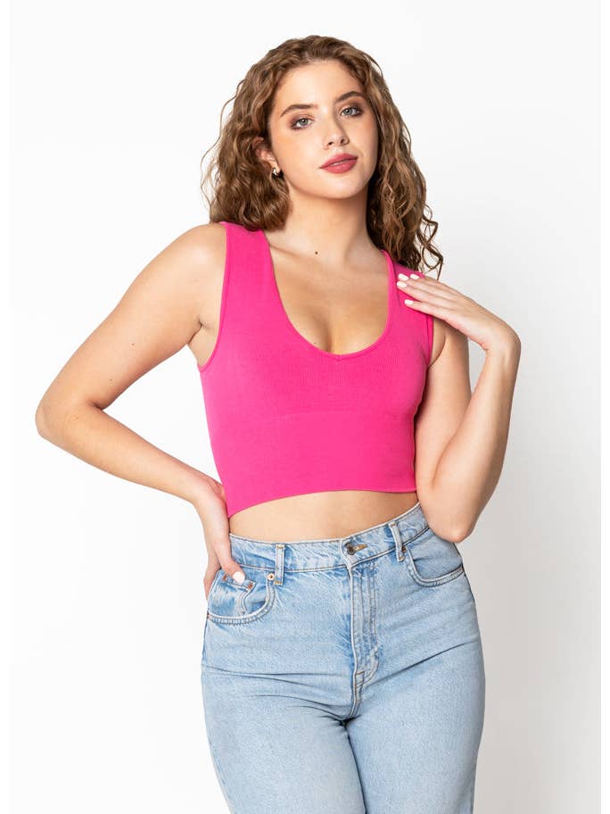 C'est Moi Clothing Co – wholesale Knit top – Women's – Bamboo Deep V Rib Top- CEBT100215