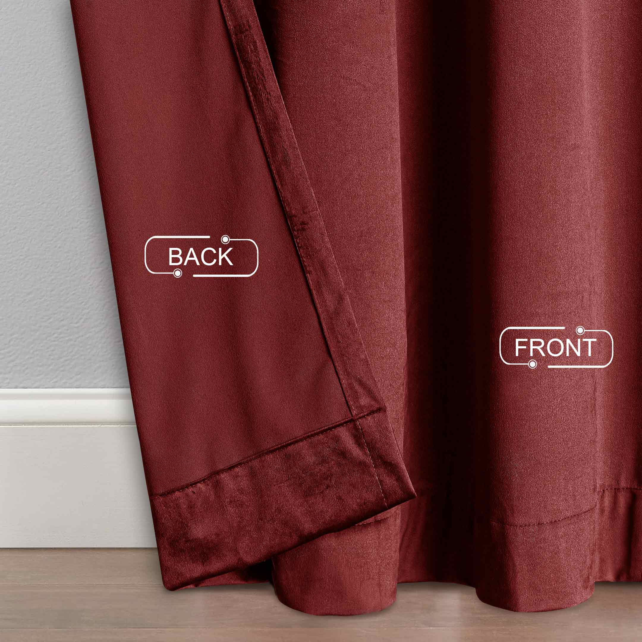 Cottonpassion_US - Vente Rideaux - rideaux de fenêtre en velours à isolation thermique à œillets et écharpe3