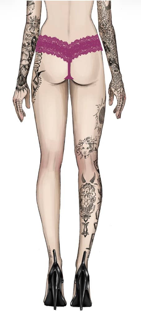 House of Desire - Venta al por mayor Ropa interior - Mujer - TANGA CON ENCAJE LANA Y ESCOTE EN V5