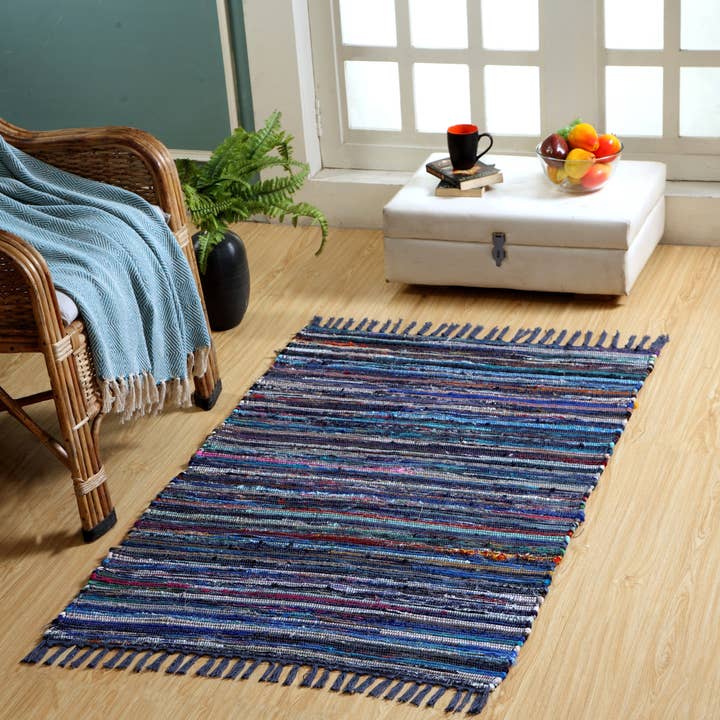 Second Nature Online - Wholesale Area Rug - FESTIVAL Rag Rug Recycled Cotton Blend in Various Colours