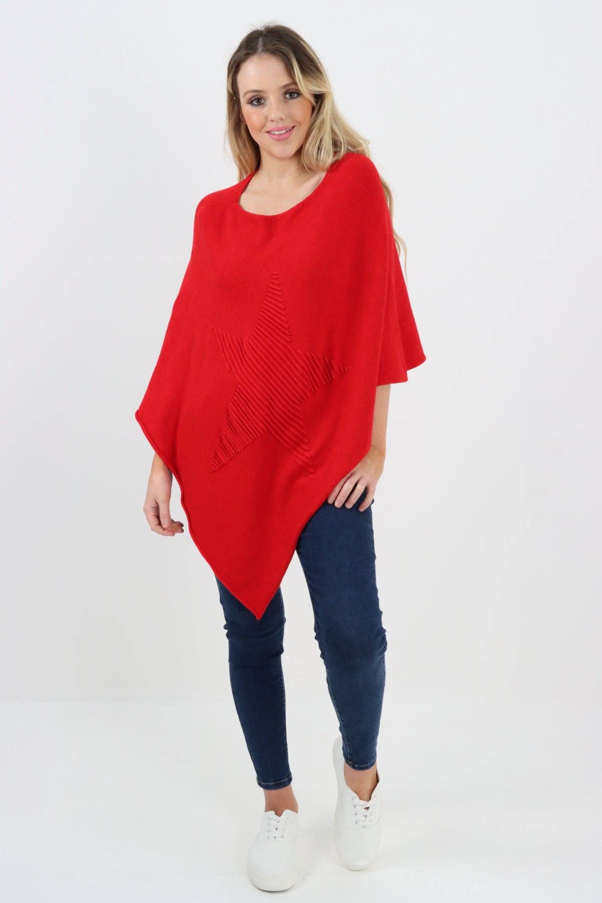 Miss Bold – wholesale Poncho – Women's – Italian Knitted Lagenlook Star Poncho36