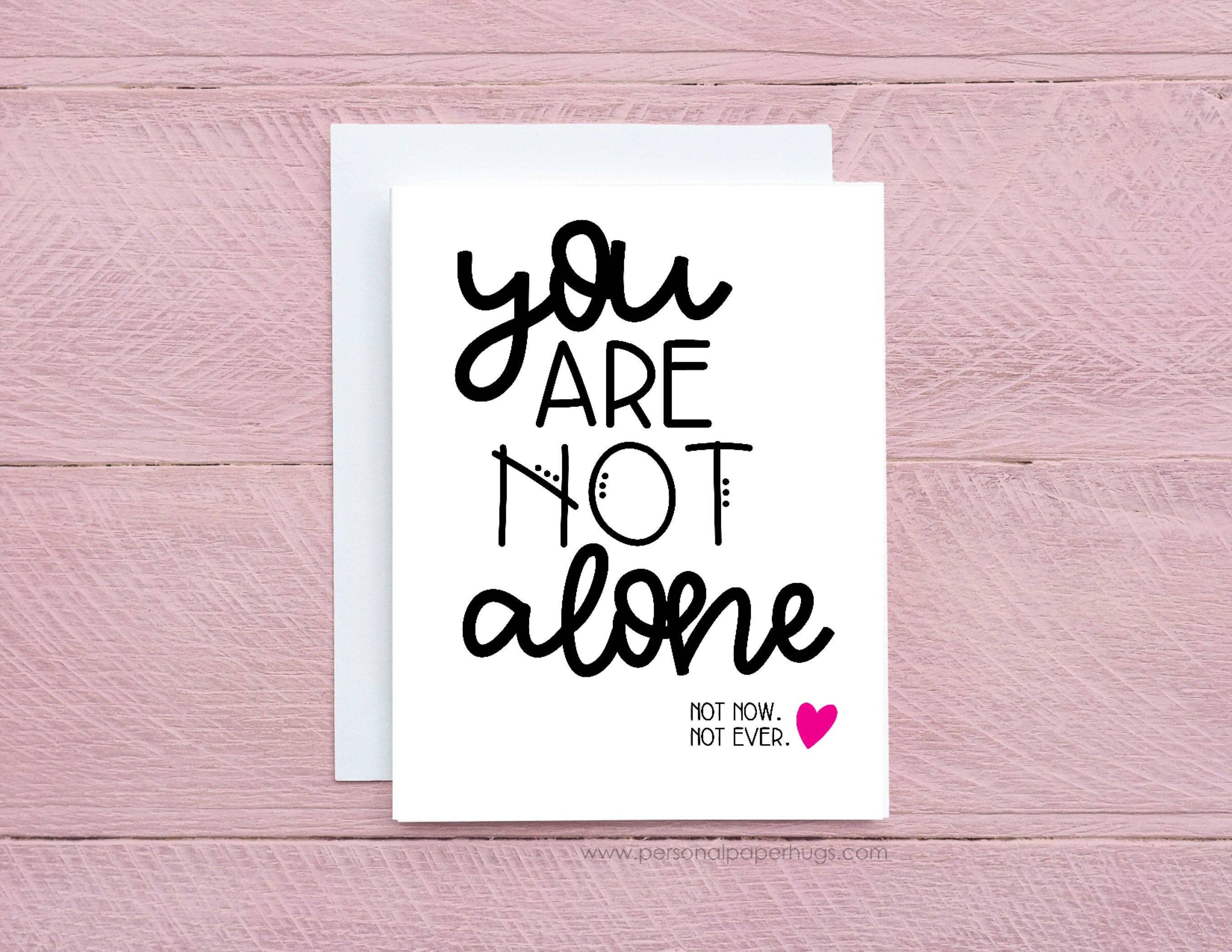 Personal Paper Hugs - Wholesale Thinking of You Card - You Are Not Alone Encouragement Support Thinking of You Quarantine Social Distance Card