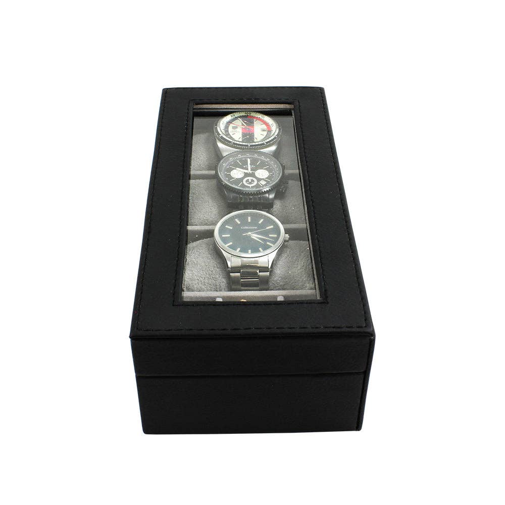 Sophos – wholesale Jewellery box/organiser – Black Watch Box + 3 Sections4