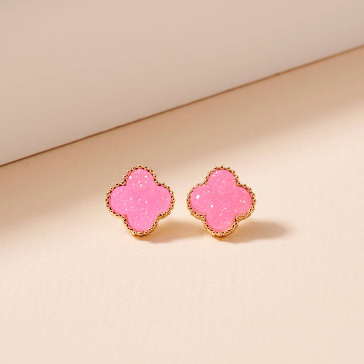 Frem - Wholesale Stud/Post Earrings - Mini Druzy Flower Stud Earrings28