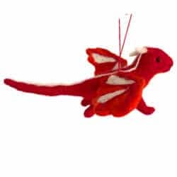 Drago rosso - ornamento per la vendita all'ingrosso da parte di Santa and friends