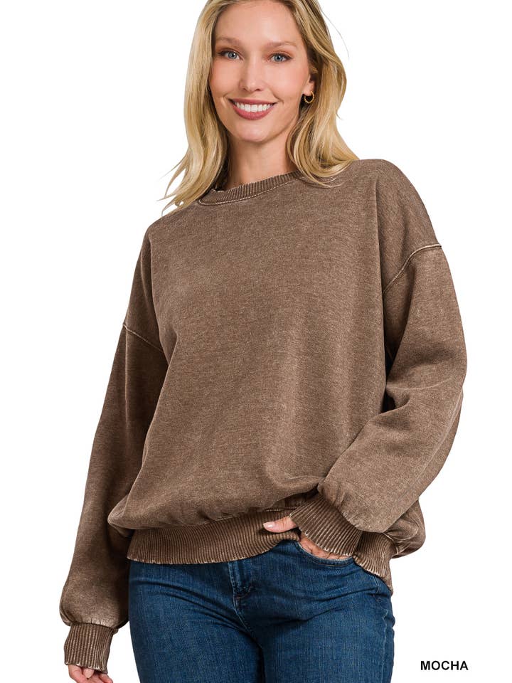 42POPS - Wholesale Sweatshirt - Women's - ',....Snow Wash Fleece Pullover Sweatshirt8