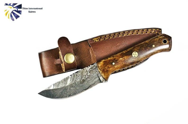 10" primavera grande hecho a medida diseño especial de acero cuchillo de caza Cuchilla en Blanco S 