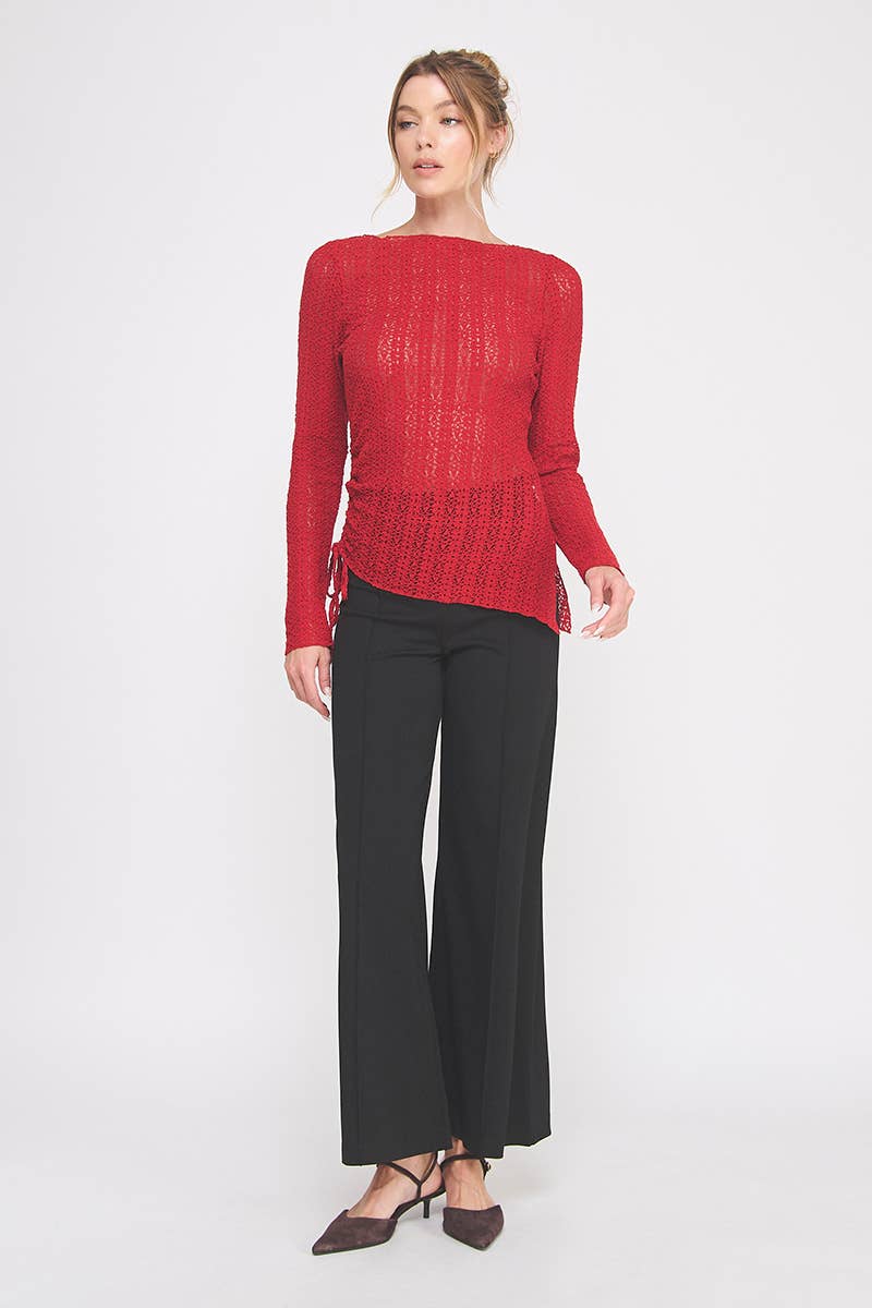 Allie Rose - Venta al por mayor Jersey corto de punto - Mujer - Cuello barco de encaje tejido10