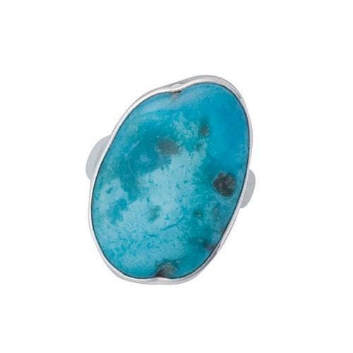 Charles Albert Inc - Wholesale Cocktail/Statement Ring - Sterling Silver Sleeping Beauty Turquoise Adjustable Ring