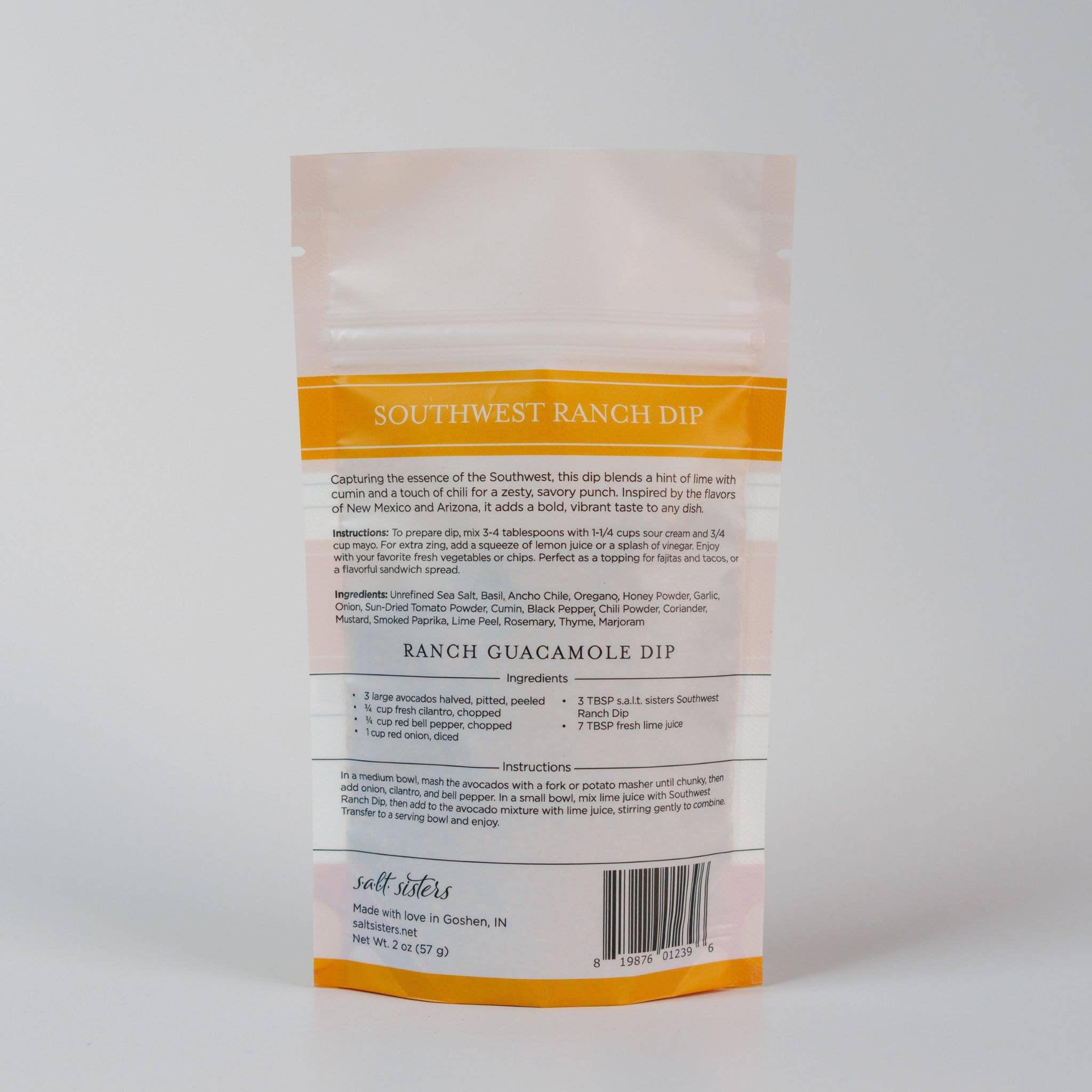 Salt Sisters - Wholesale Dip - Dip Seasoning Mix - Southwest Ranch - Packaged Weights6