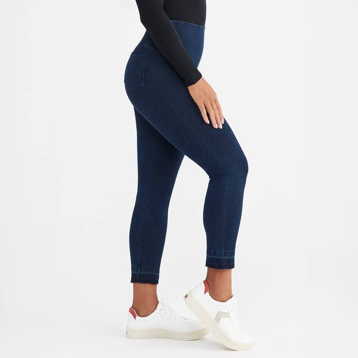 Remy Cropped Denim Shaping Legging w/ Released Hem-Plus Size for wholesale by Yummie