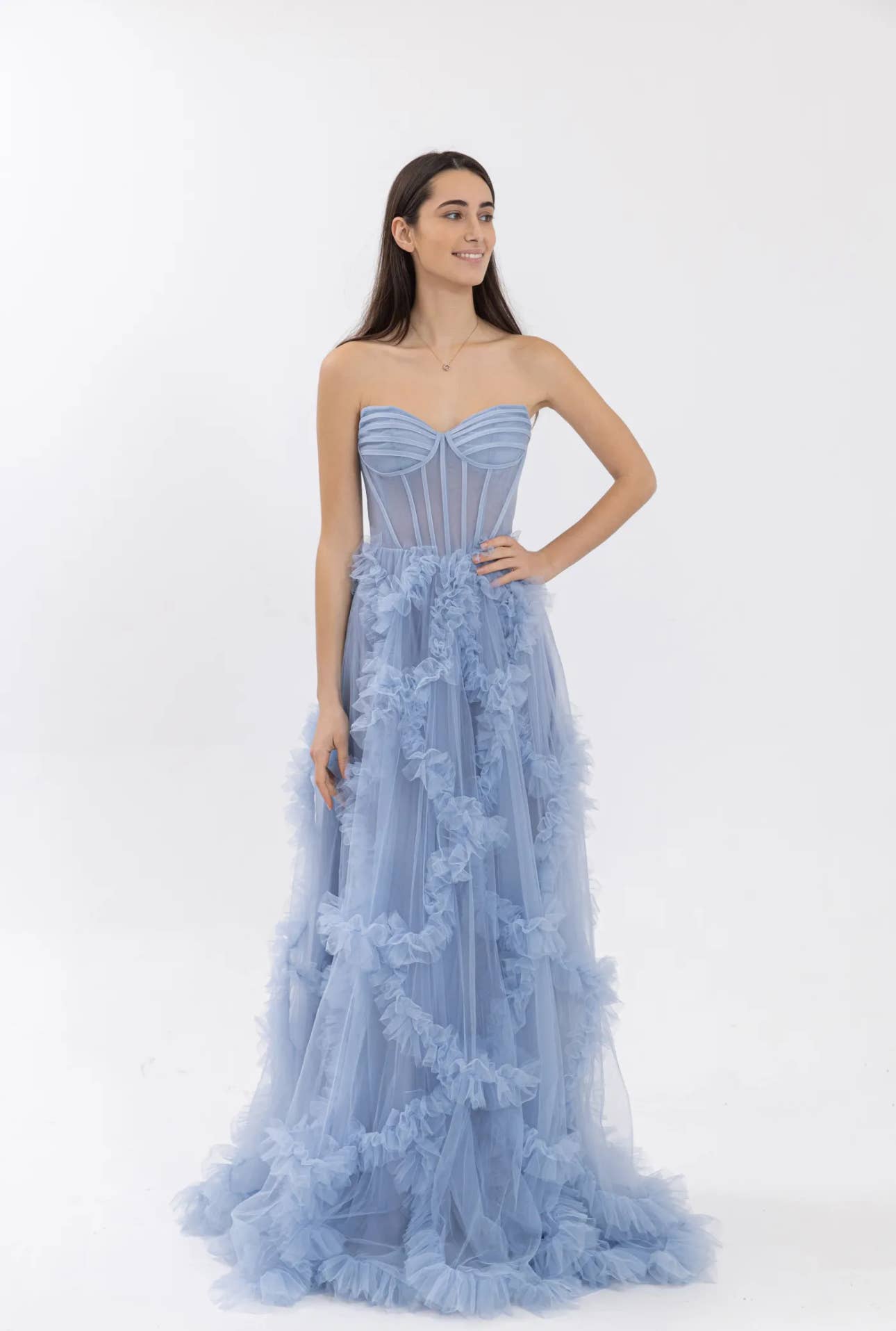 Lemon Nana – wholesale Gown – Women's – Emerald green tulle dress with a voluminous skirt7