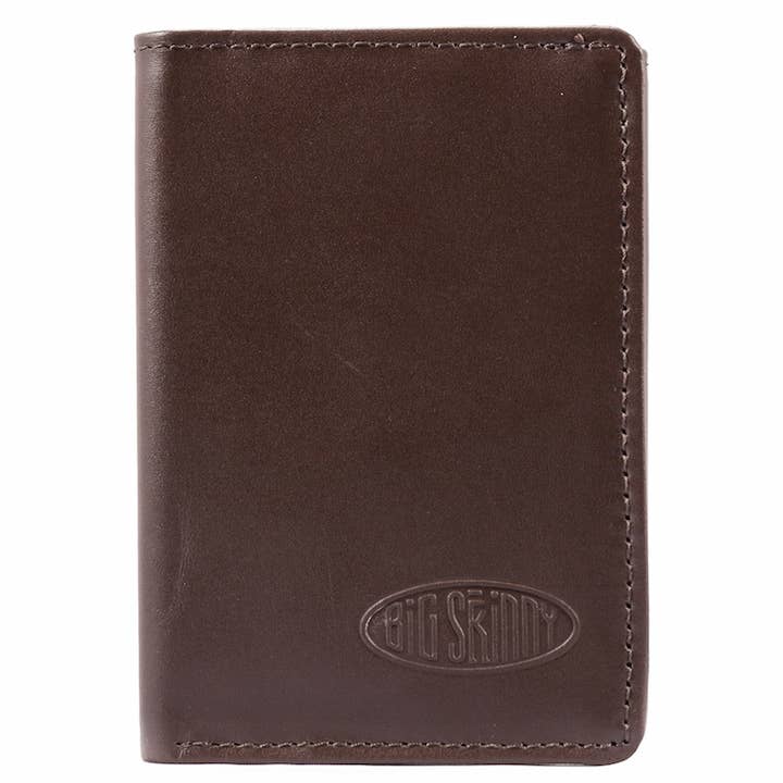 Læder Trifold Tegnebog - Brun for engroshandel hos Big Skinny Wallets